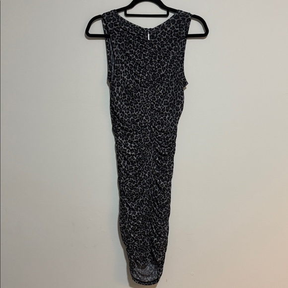 MICHAEL KORS Leopard Print Bodycon Mini Dress Ruched Stretch Sexy Night Out XS - Picture 12 of 15